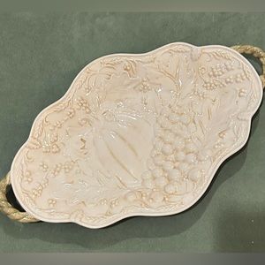 Amscan Pumpkin Fall/Autumn serving plate with handles. 13.25”
